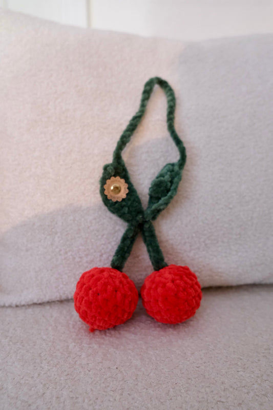 Crochet Cherry Bag Charm